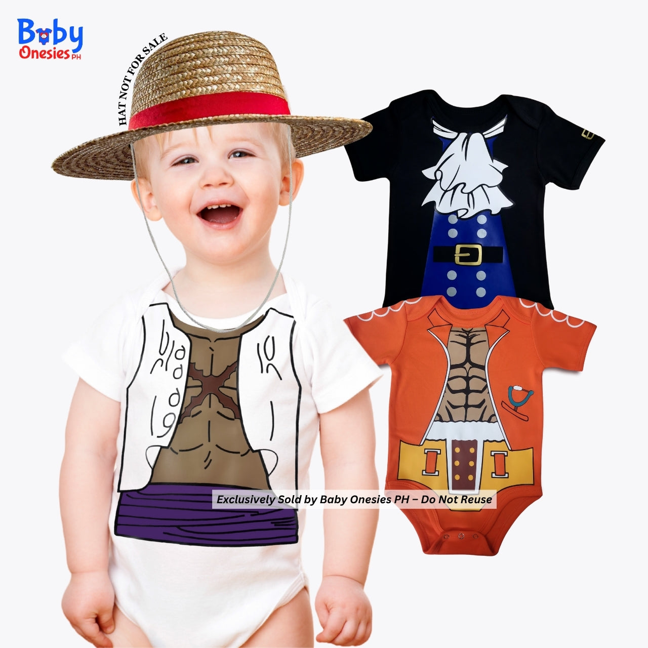 One Piece Luffy, Sabo & Anime Baby Cosplay Onesie | Baby Onesies PH