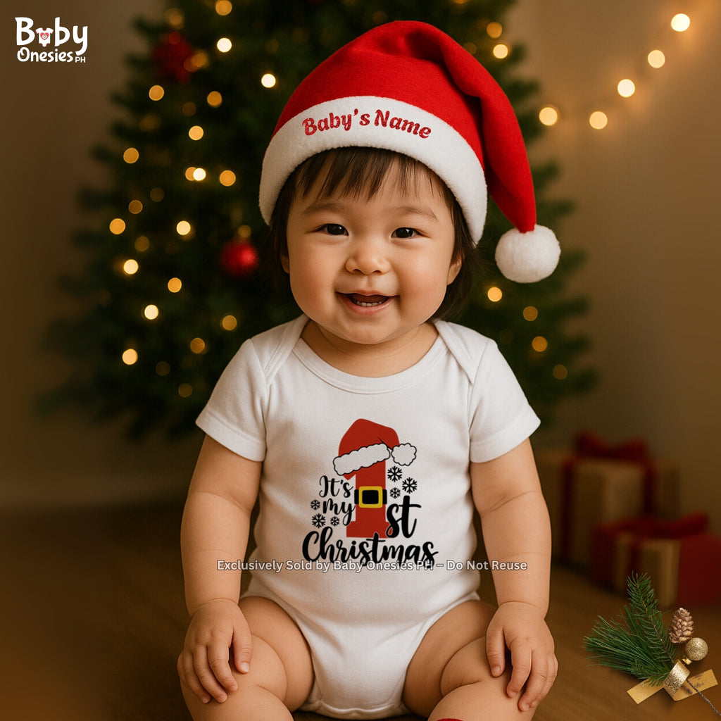 My 1st Christmas Baby Onesie & Personalized Santa Hat | Baby Onesies PH