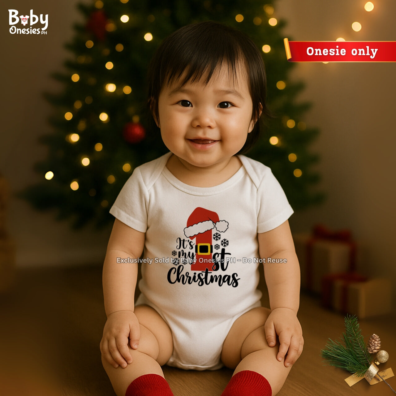 My 1st Christmas Baby Onesie & Personalized Santa Hat | Baby Onesies PH