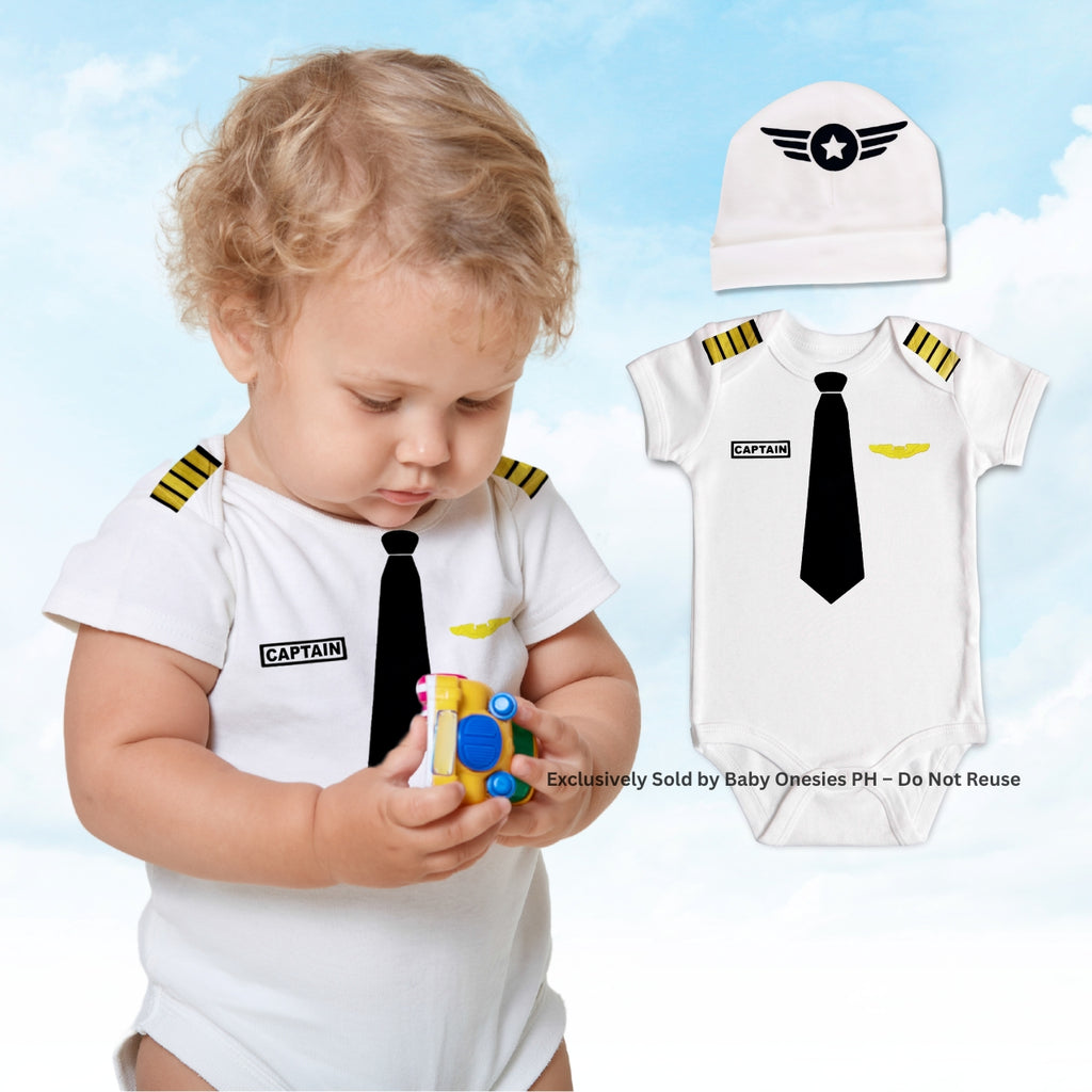 Pilot Captain Baby Onesie – Flight Costume for Babies | Baby Onesies PH