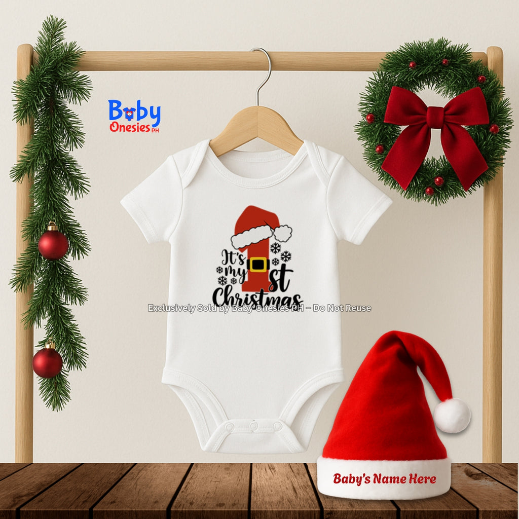 My 1st Christmas Baby Onesie & Personalized Santa Hat | Baby Onesies PH