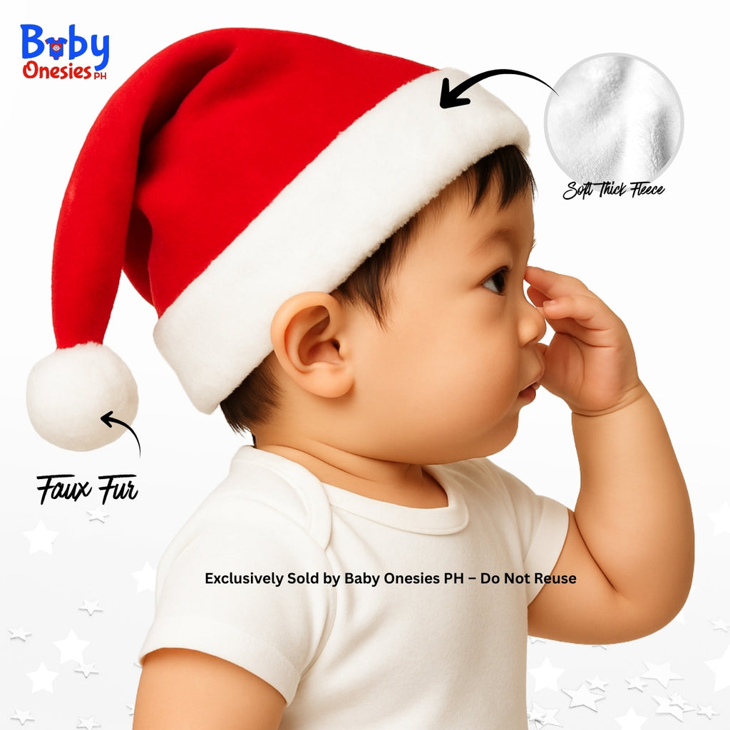 Custom Baby Santa Hat Personalized with Name | Christmas Outfit (0–18 Months)