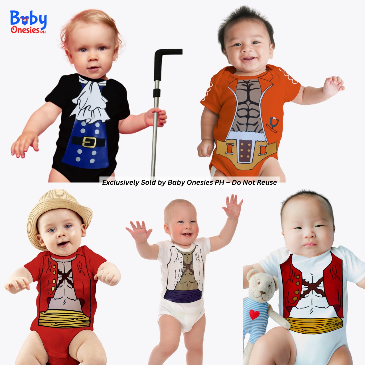 One Piece Luffy, Sabo & Anime Baby Cosplay Onesie | Baby Onesies PH