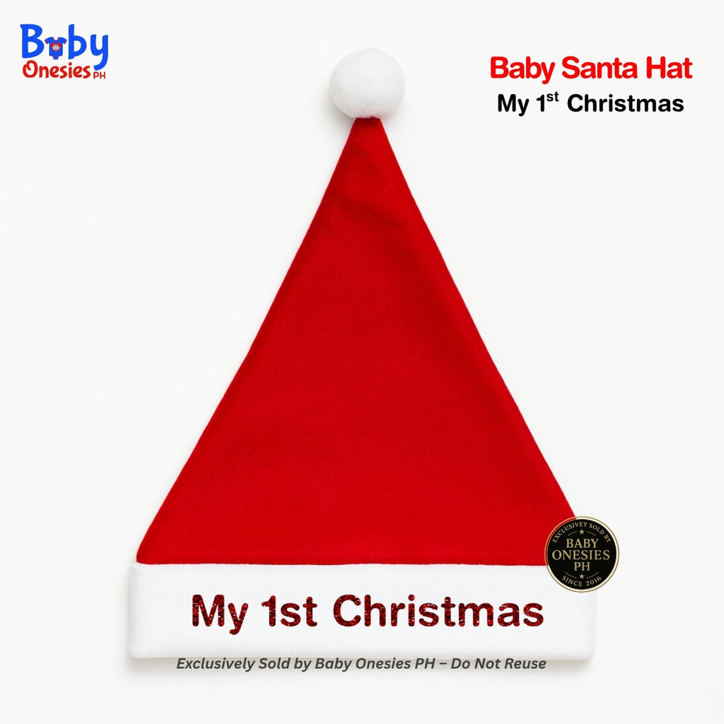 Custom Baby Santa Hat Personalized with Name | Christmas Outfit (0–18 Months)
