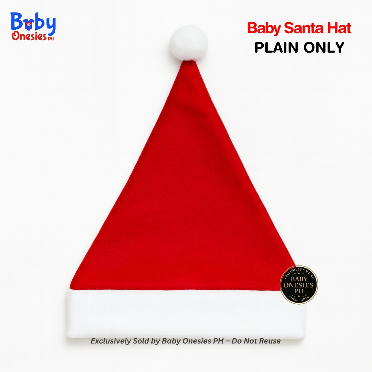 Custom Baby Santa Hat Personalized with Name | Christmas Outfit (0–18 Months)